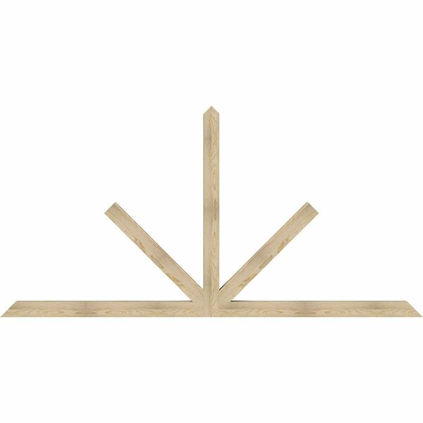 Ekena Millwork Saratoga Rough Sawn Timber Gable Bracket, Douglas Fir, 108"W x 54"H x 4"D x 4"F, 12/12 Pitch GBW108X54X0404SAR00RDF - main